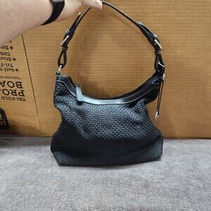 The Sak black woven fabric purse shoulder bag purse handbag A